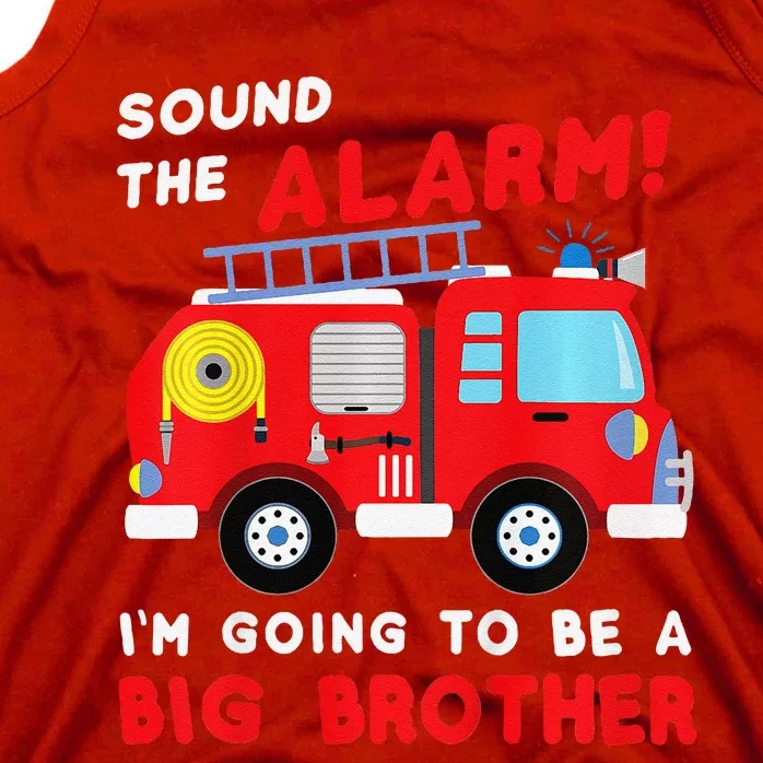 Im Going To Be A Big Brother Firetruck Baby Reveal Tank Top