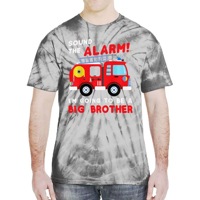 Im Going To Be A Big Brother Firetruck Baby Reveal Tie-Dye T-Shirt