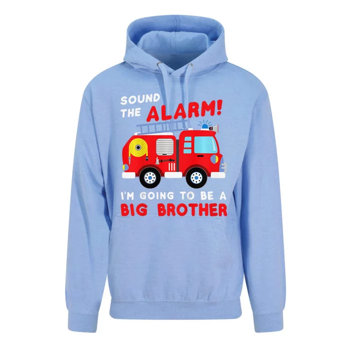 Im Going To Be A Big Brother Firetruck Baby Reveal Unisex Surf Hoodie