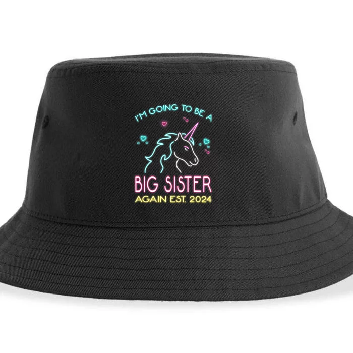 Im Going To Be A Big Sister Again Est 2024 Unicorn Sustainable Bucket Hat