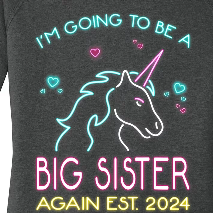 Im Going To Be A Big Sister Again Est 2024 Unicorn Women's Perfect Tri Tunic Long Sleeve Shirt