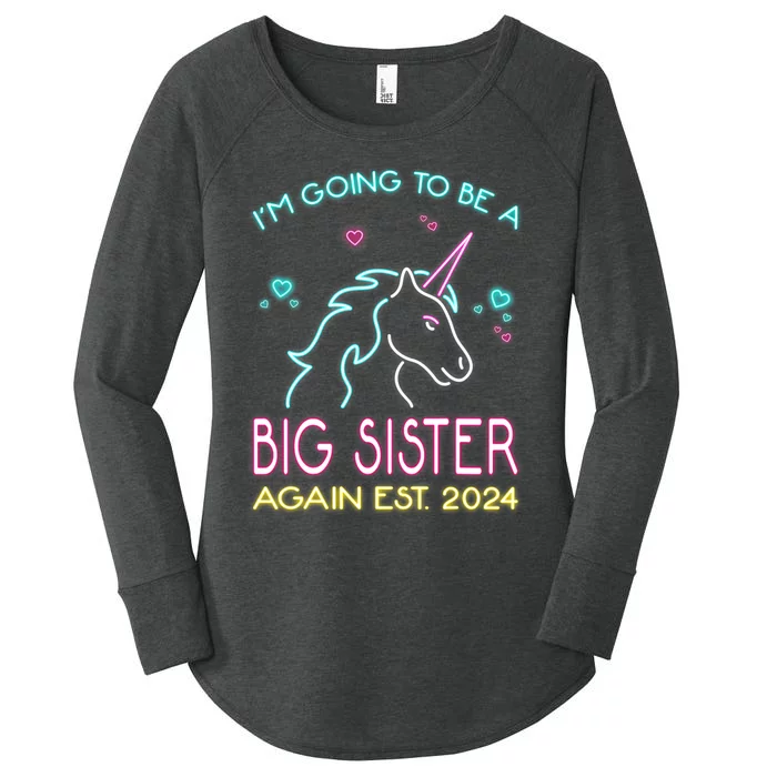 Im Going To Be A Big Sister Again Est 2024 Unicorn Women's Perfect Tri Tunic Long Sleeve Shirt