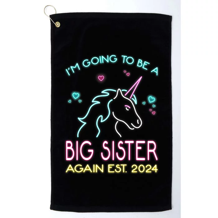 Im Going To Be A Big Sister Again Est 2024 Unicorn Platinum Collection Golf Towel