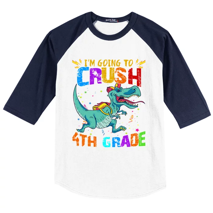 Im Going To Crush 4th Grade Back To School Gift Baseball Sleeve Shirt