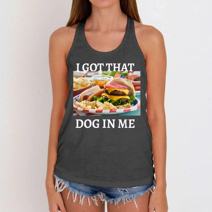 I Got That Dog In Me Keep 150 Dank Women's Knotted Racerback Tank