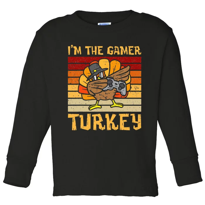 Im Gamer Turkey Thanksgiving Video Gaming Toddler Long Sleeve Shirt