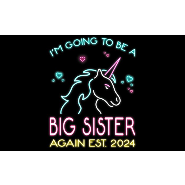 I'm Going To Be A Big Sister Again Est 2024 Unicorn Bumper Sticker