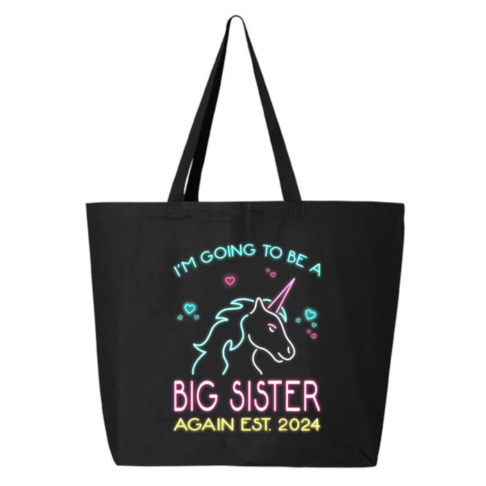 I'm Going To Be A Big Sister Again Est 2024 Unicorn 25L Jumbo Tote