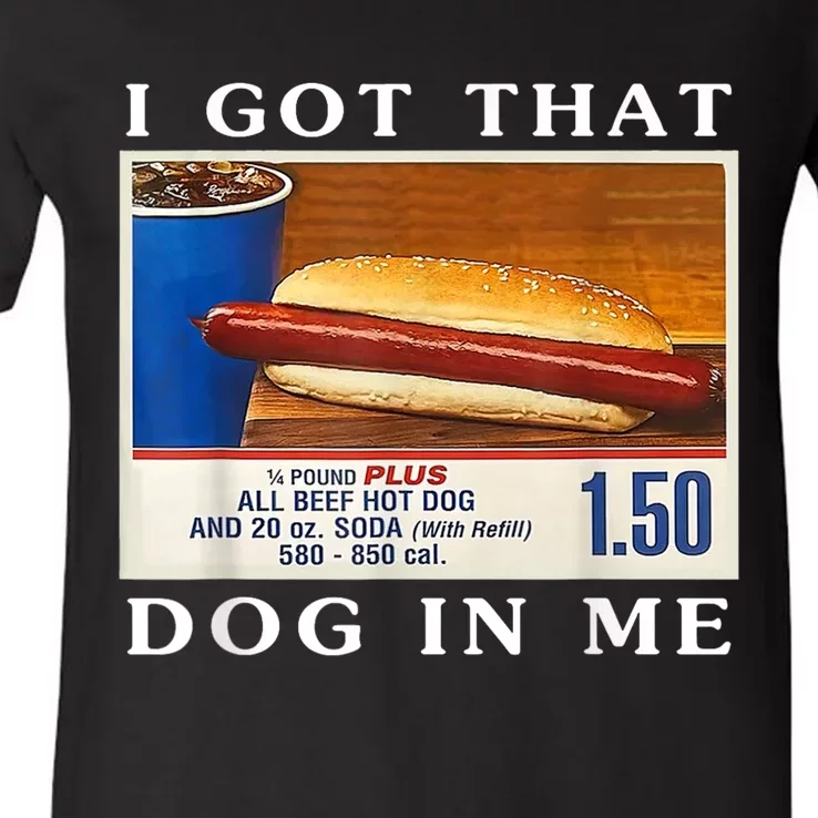 I Got That Hot Dog In Me V-Neck T-Shirt