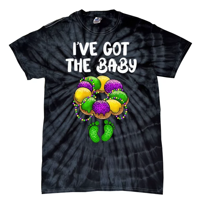 I Got The Baby Pregnancy Announcement Mardi Gras Family Tie-Dye T-Shirt