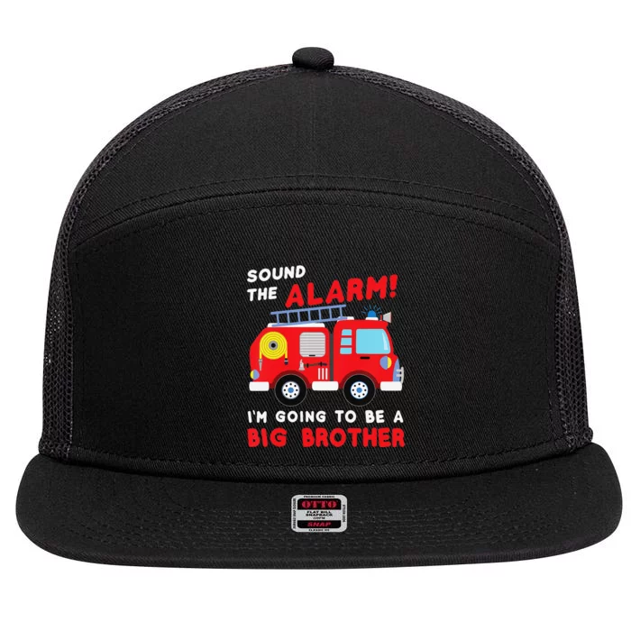 Im going to be a big brother Firetruck baby reveal 7 Panel Mesh Trucker Snapback Hat