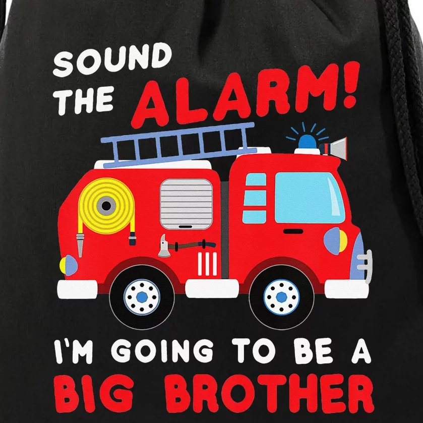 Im going to be a big brother Firetruck baby reveal Drawstring Bag