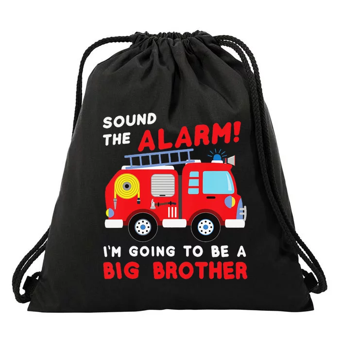 Im going to be a big brother Firetruck baby reveal Drawstring Bag