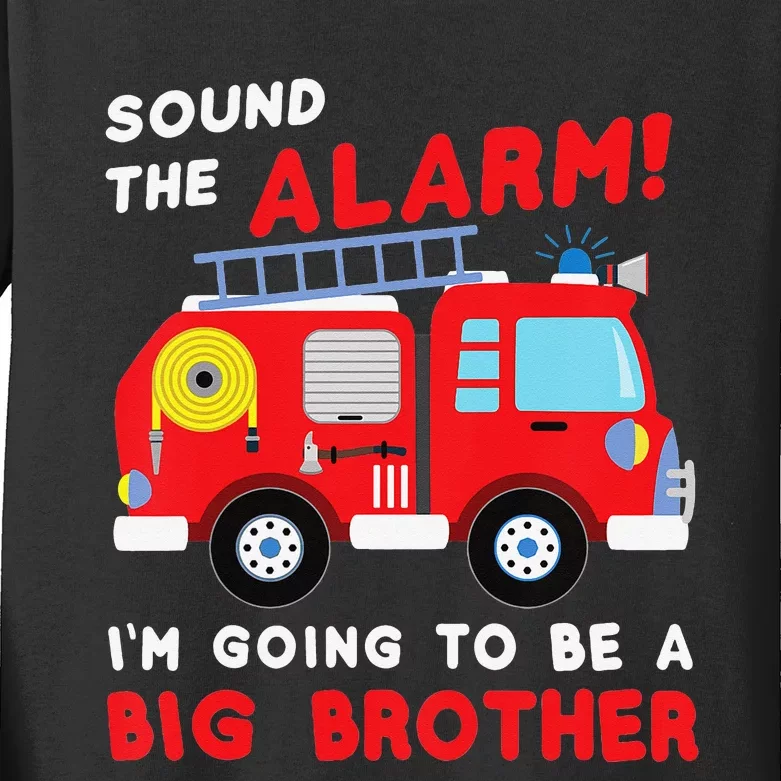 Im going to be a big brother Firetruck baby reveal Kids Long Sleeve Shirt