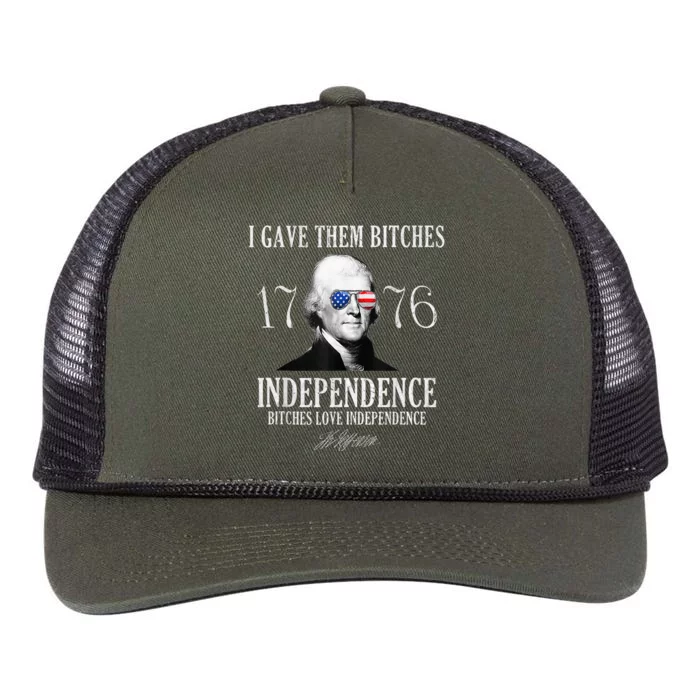 I Gave Them Bitches 1776 Independence Love Independence Retro Rope Trucker Hat Cap