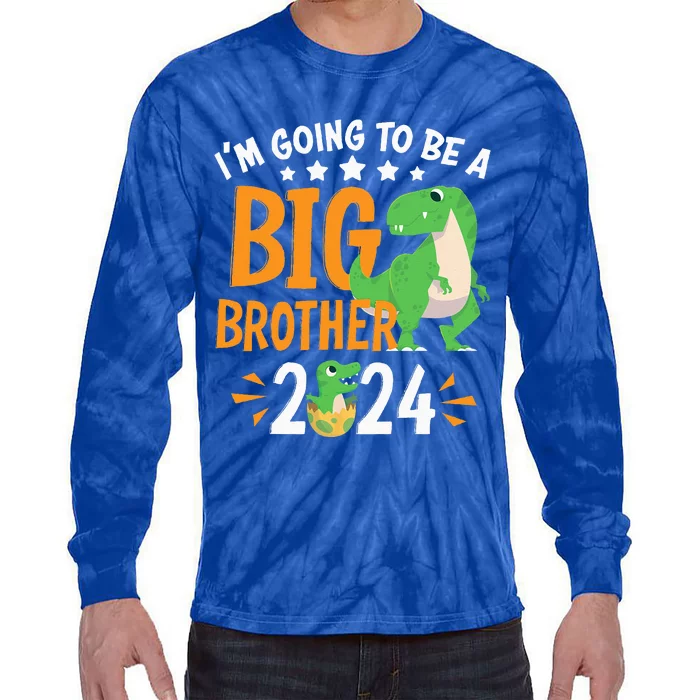 Im Going To Be A Big Brother 2024 Pregnancy Announcement Tie-Dye Long Sleeve Shirt