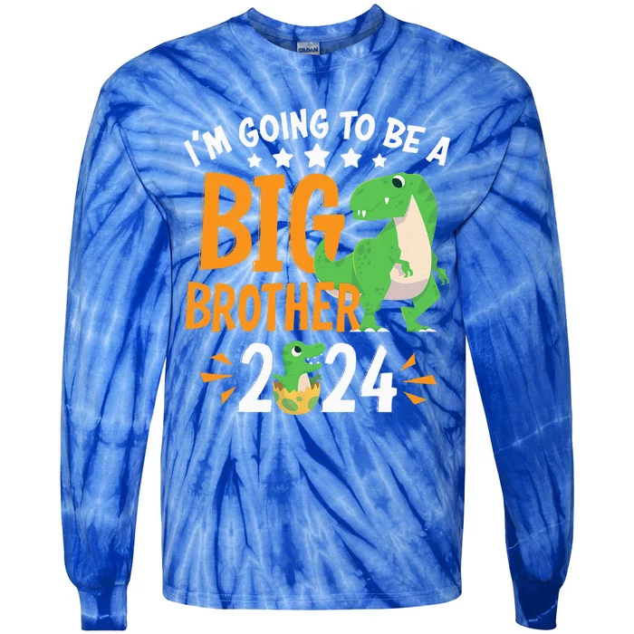 Im Going To Be A Big Brother 2024 Pregnancy Announcement Tie-Dye Long Sleeve Shirt