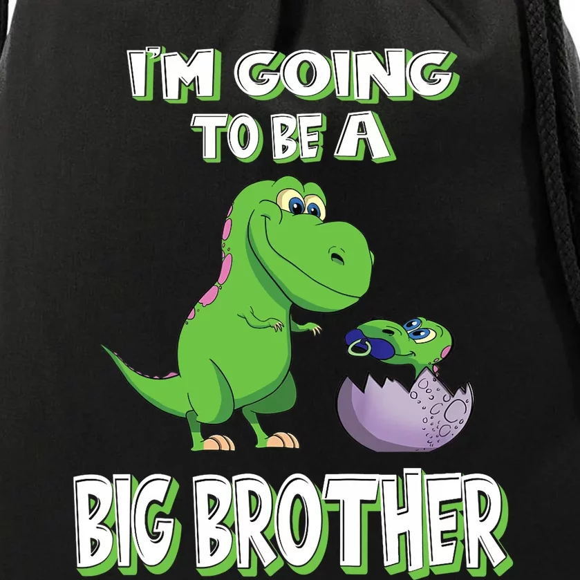 I'm Going To Be A Big Brother Dinosaur Drawstring Bag