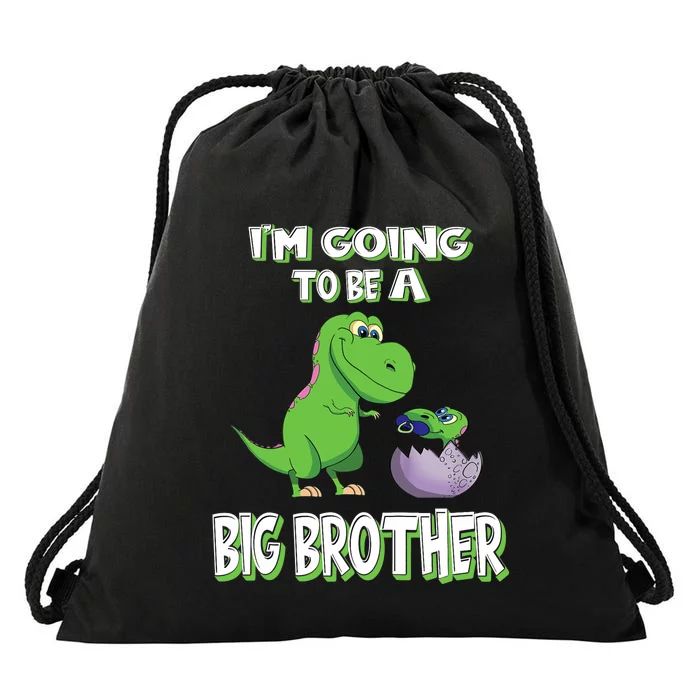 I'm Going To Be A Big Brother Dinosaur Drawstring Bag