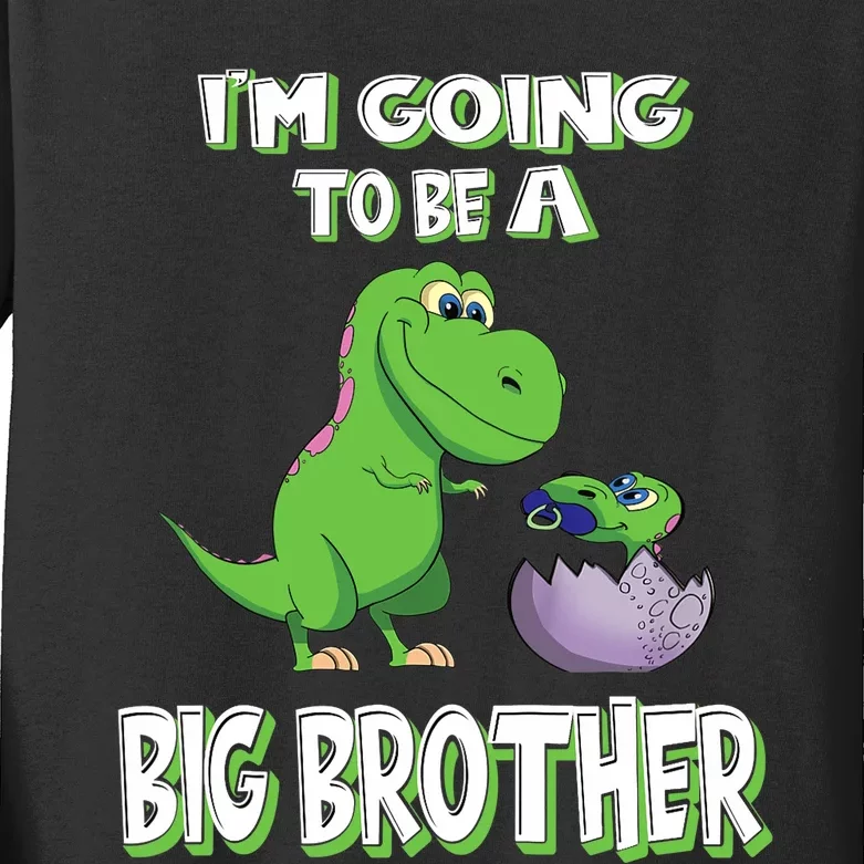 I'm Going To Be A Big Brother Dinosaur Kids Long Sleeve Shirt