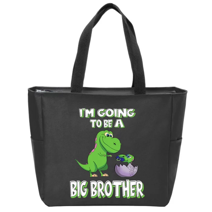 I'm Going To Be A Big Brother Dinosaur Zip Tote Bag