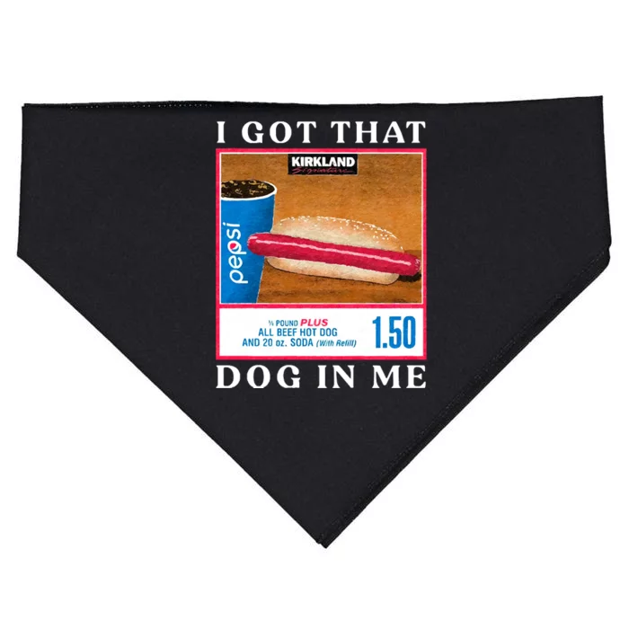 I Got That Hot Dog In Me Hot Dog USA-Made Doggie Bandana