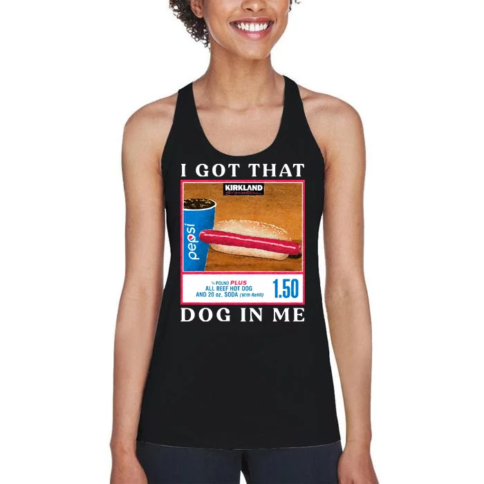 I Got That Hot Dog In Me Hot Dog Women's Racerback Tank