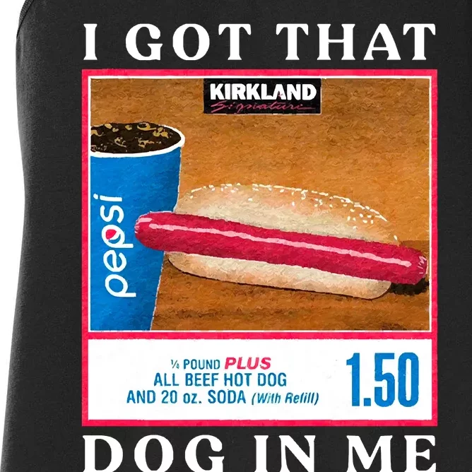 I Got That Hot Dog In Me Hot Dog Women's Racerback Tank