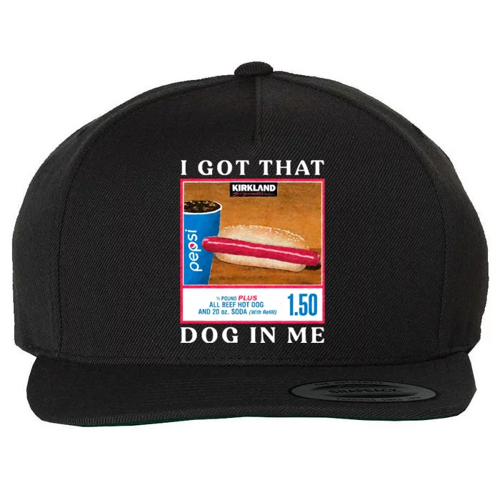 I Got That Hot Dog In Me Hot Dog Wool Snapback Cap