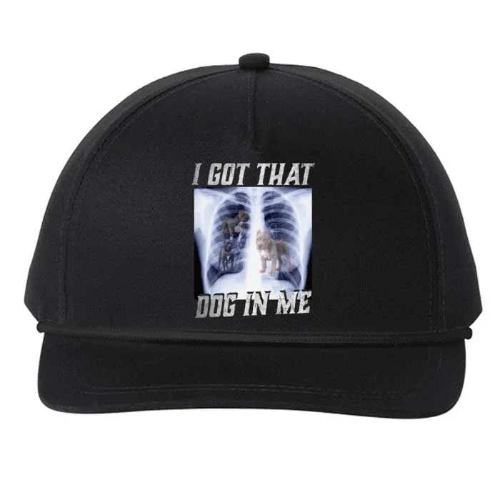 I Got That Dog In Me Xray Meme Big Dog Owner Dad Pitbull Snapback Five-Panel Rope Hat