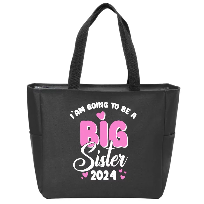 IM Going To Be A Big Sister 2024 Pregnancy Announcement Zip Tote Bag