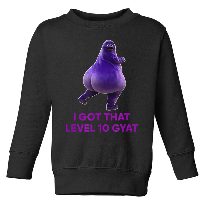 I Got That Level 10 Gyat Gyatt Meme Funny Meme Toddler Sweatshirt