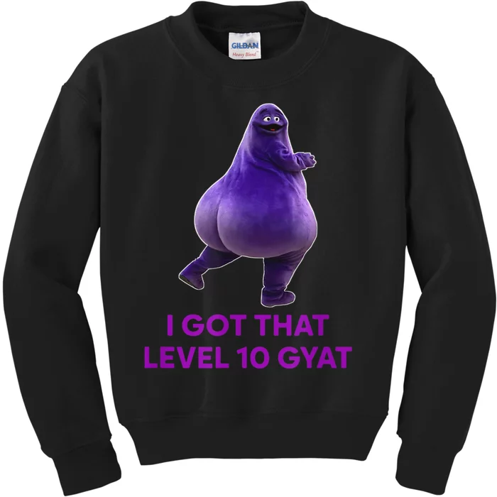 I Got That Level 10 Gyat Gyatt Meme Funny Meme Kids Sweatshirt