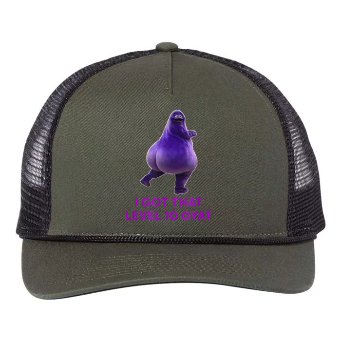 I Got That Level 10 Gyat Gyatt Meme Funny Meme Retro Rope Trucker Hat Cap