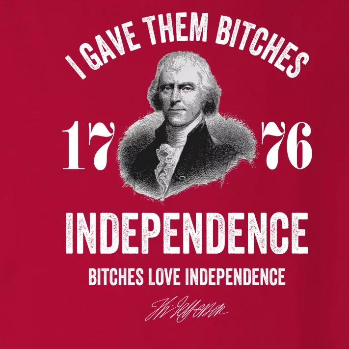 I Gave Them Bitches 1776 Independence Funny Bitches Love Independence Toddler Long Sleeve Shirt