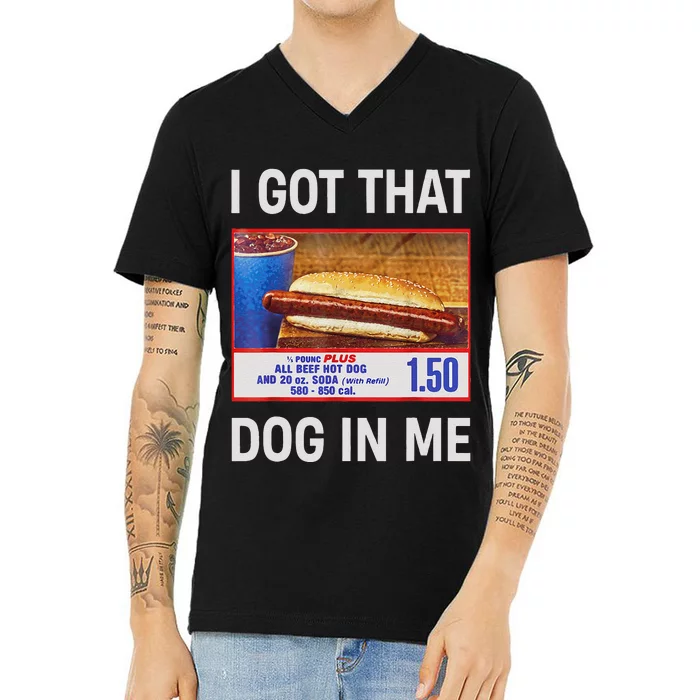 I Got That Dog In Me Funny Hotdogs Combo 4th Of July Dad Mom Gift V-Neck T-Shirt