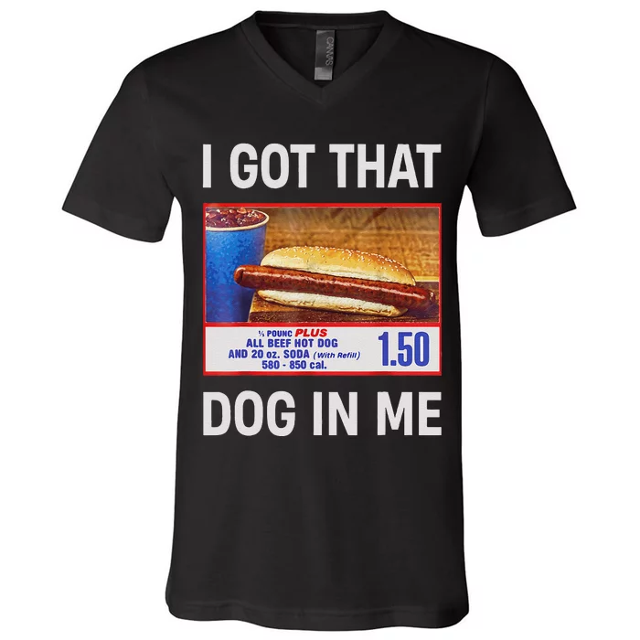 I Got That Dog In Me Funny Hotdogs Combo 4th Of July Dad Mom Gift V-Neck T-Shirt