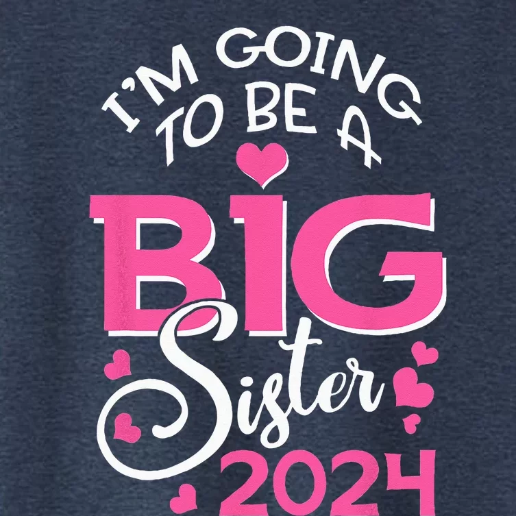 Im Going To Be A Big Sister 2024 Pregnancy Announcement Women's Crop Top Tee