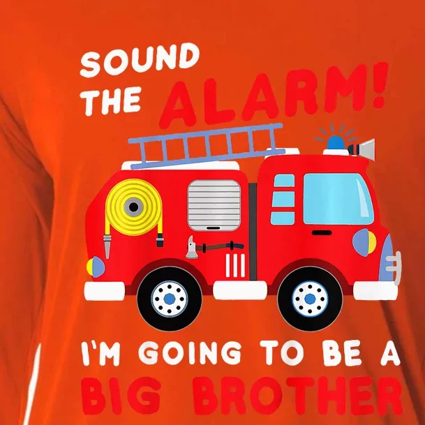 Im Going To Be A Big Brother Firetruck Baby Reveal Cooling Performance Long Sleeve Crew