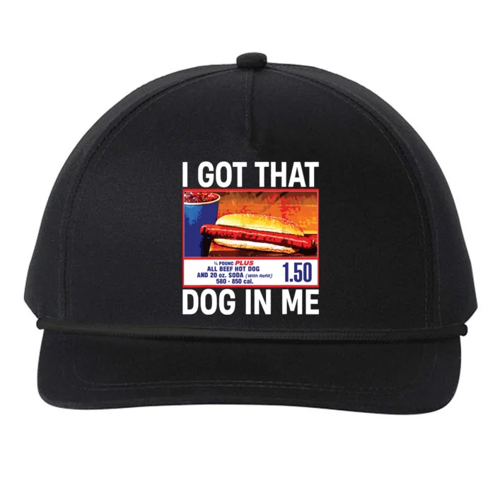 I Got That Dog In Me Funny Hotdogs Snapback Five-Panel Rope Hat