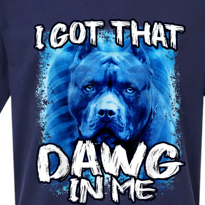 I Got That Dawg In Me Xray Pitbull Ironic Meme Viral Quote Sueded Cloud Jersey T-Shirt