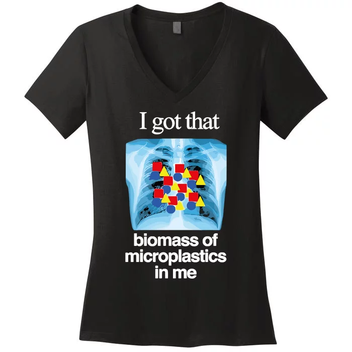 I Got That Biomass Of Microplastics In Me Women's V-Neck T-Shirt