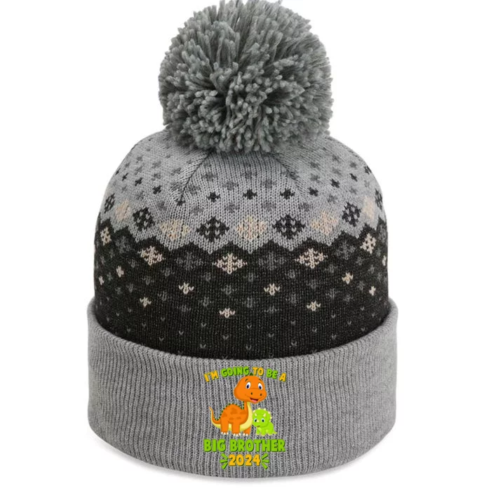 IM Going To Be A Big Brother 2024 Cute Dinosaurs The Baniff Cuffed Pom Beanie