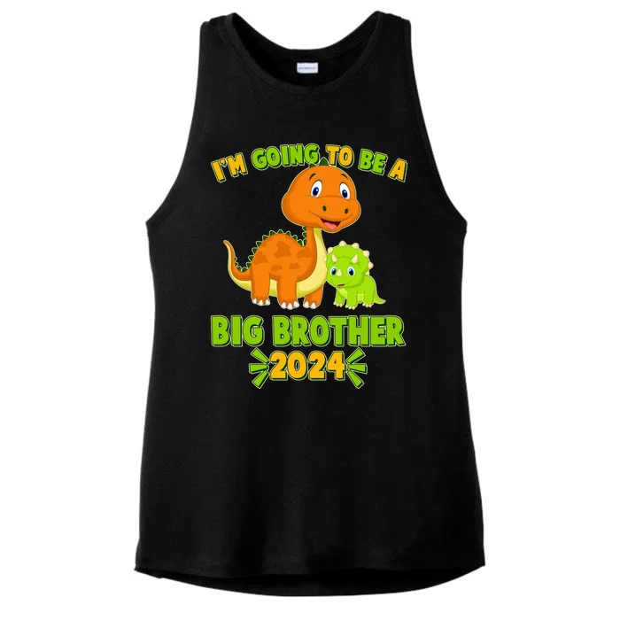 IM Going To Be A Big Brother 2024 Cute Dinosaurs Ladies Tri-Blend Wicking Tank