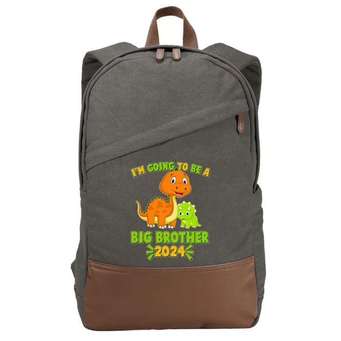 IM Going To Be A Big Brother 2024 Cute Dinosaurs Cotton Canvas Backpack