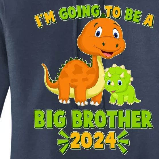 IM Going To Be A Big Brother 2024 Cute Dinosaurs Women's Pullover Hoodie