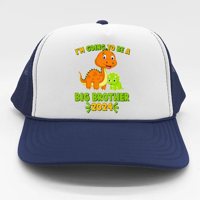 IM Going To Be A Big Brother 2024 Cute Dinosaurs Trucker Hat