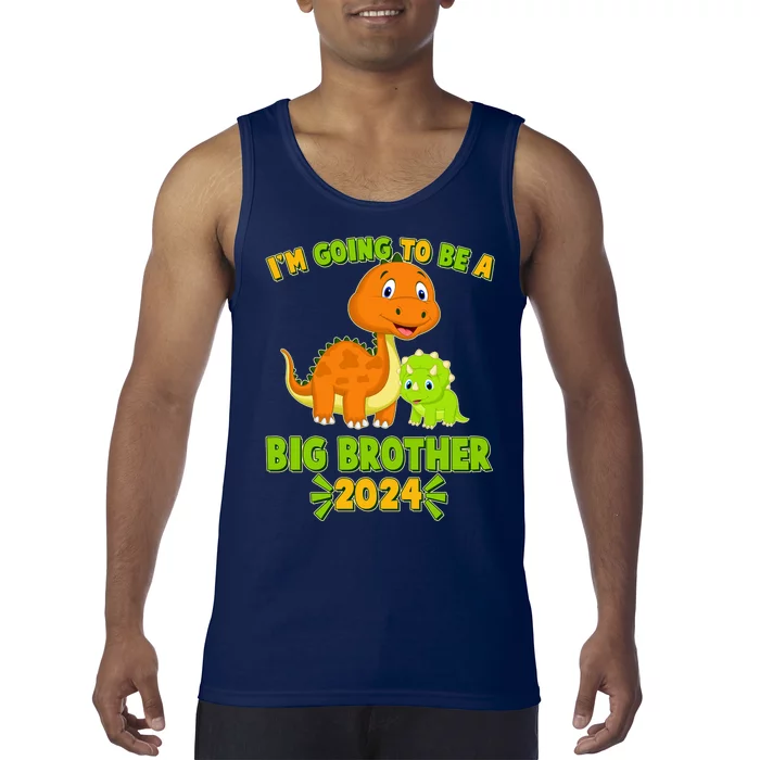 IM Going To Be A Big Brother 2024 Cute Dinosaurs Tank Top