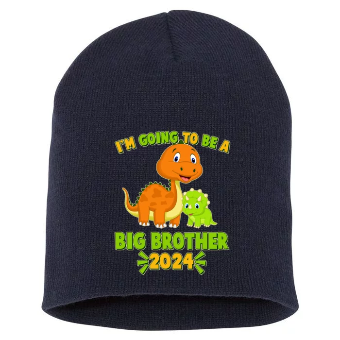 IM Going To Be A Big Brother 2024 Cute Dinosaurs Short Acrylic Beanie