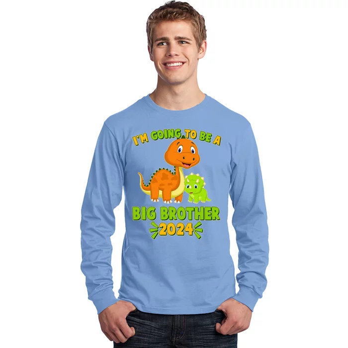 IM Going To Be A Big Brother 2024 Cute Dinosaurs Long Sleeve Shirt